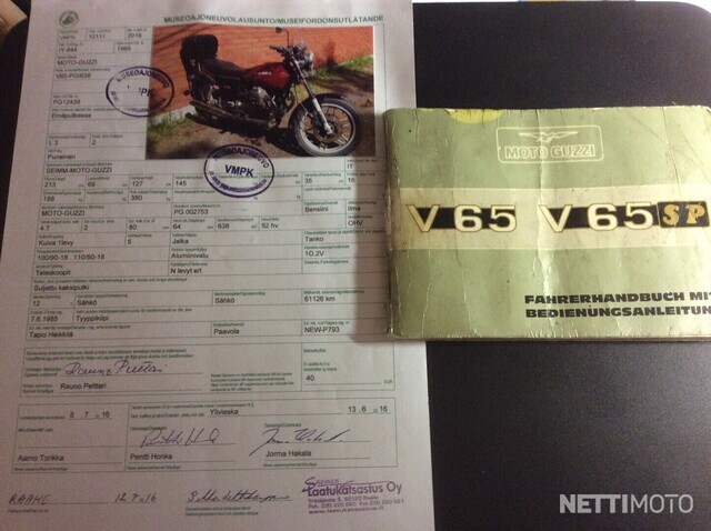 Moto Guzzi V65 museoajoneuvo 650 cm³ 1985 - Helsinki - Moottoripyörä -  Nettimoto